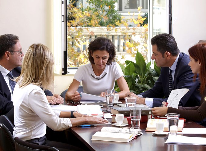 People collaborating during a meeting